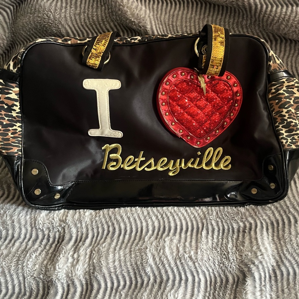 Betsey Johnson Black and Red Heart Women's Bag